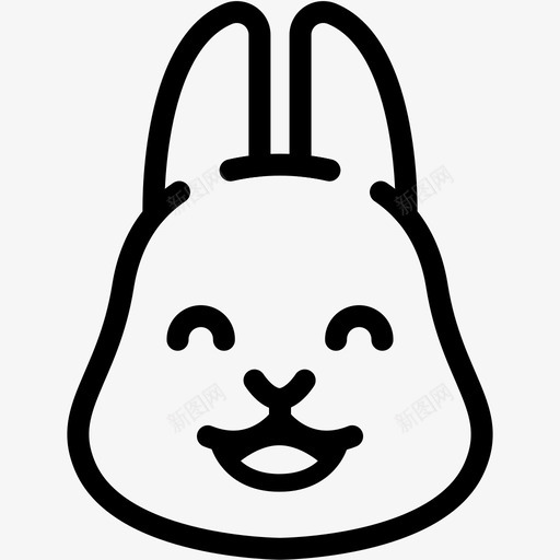 笑兔子情感图标svg_新图网 https://ixintu.com 兔子 情感 感觉 笑 表情