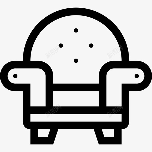 沙发扶手椅家具图标svg_新图网 https://ixintu.com 内饰 家具 扶手椅 沙发 简单线条