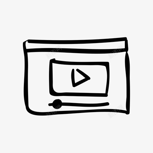 视频网站手绘播放图标svg_新图网 https://ixintu.com youtube 手绘 手绘数字营销图标包 播放 网页 视频网站