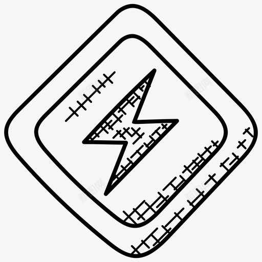 电压警告警告电气标志图标svg_新图网 https://ixintu.com 电压警告 电气标志 网络涂鸦图标 警告 警告标志 高压