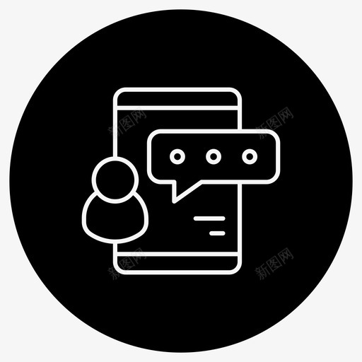 移动图表聊天数据图标svg_新图网 https://ixintu.com 商业图标细圆圈轮廓 市场营销 数据 消息 移动图表 聊天