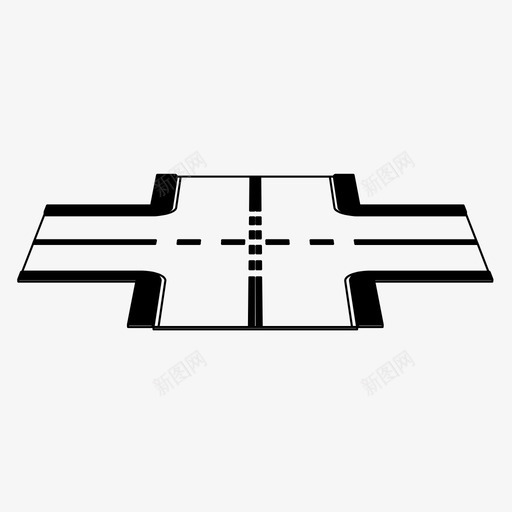 十字路口道路转弯图标svg_新图网 https://ixintu.com 决定 十字路口 街道 路线 转弯 道路