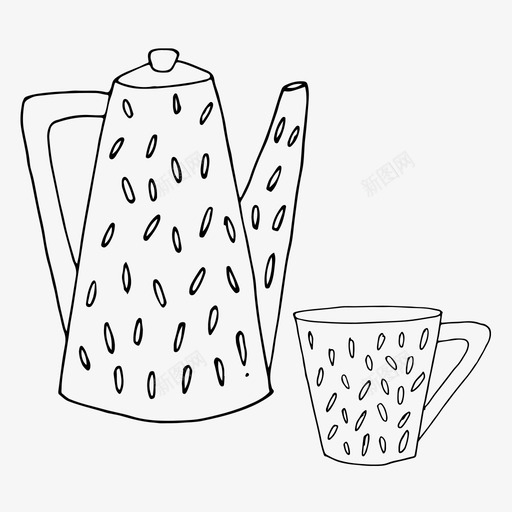 采购产品水壶和杯子水壶和杯子饮料图标svg_新图网 https://ixintu.com 手绘 水壶和杯子 盘子 茶 茶壶和杯子 采购产品水壶和杯子 餐具 饮料