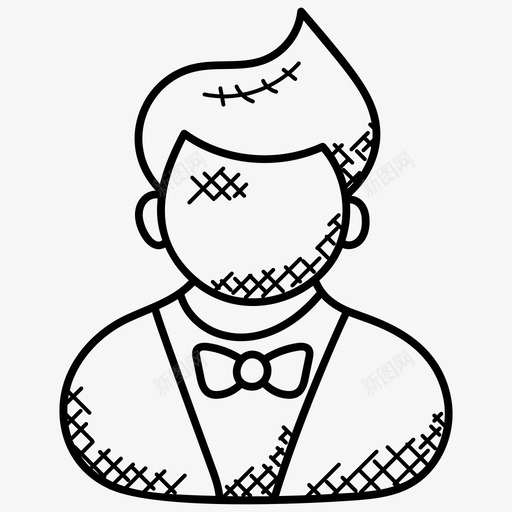 服务员酒保管家图标svg_新图网 https://ixintu.com 服务员 管家 职业涂鸦图标 酒保 酒店服务员