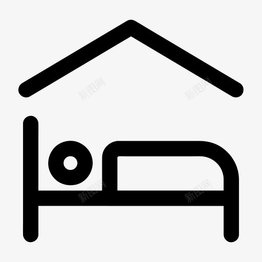 住宿床酒店图标svg_新图网 https://ixintu.com 住宿 室内 家具 床 睡眠 酒店