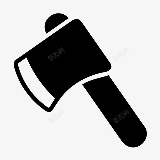 斧头直刃武器图标svg_新图网 https://ixintu.com 斧头 木斧 武器 直刃