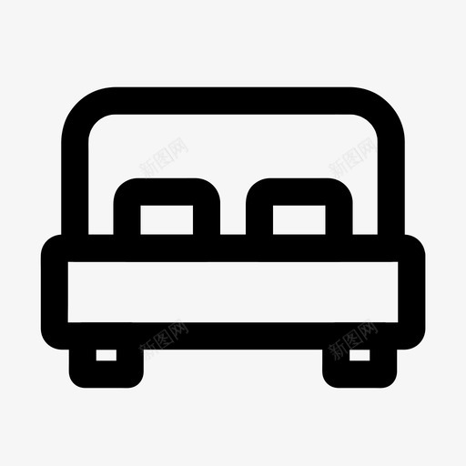 双人床卧室家具图标svg_新图网 https://ixintu.com 卧室 双人床 室内 家具