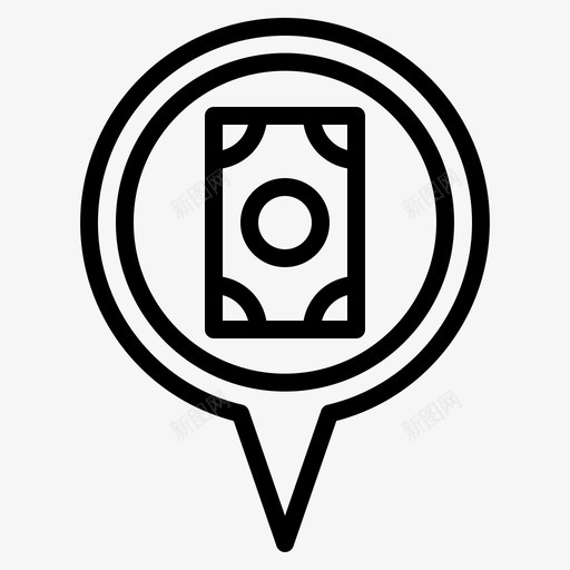 银行位置地图密码图标svg_新图网 https://ixintu.com 位置 地图密码 标记 银行