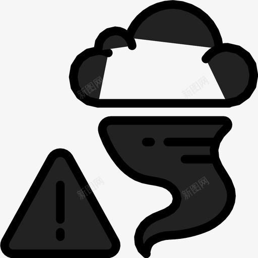 龙卷风警告天气图标svg_新图网 https://ixintu.com 天气 警告 龙卷风