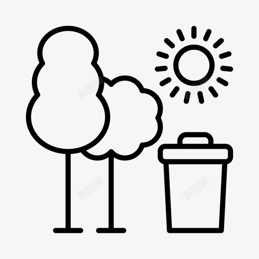 公园海滩夏天图标svg_新图网 https://ixintu.com 假期 公园 夏天 旅行 树木 海滩