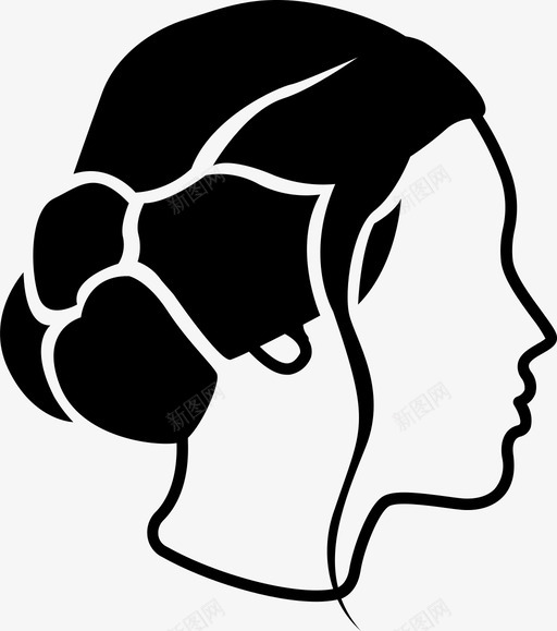 发髻经典梳妆台图标svg_新图网 https://ixintu.com 发型 发髻 女士 女性发型 梳妆台 经典