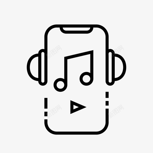 手机音乐耳机收听图标svg_新图网 https://ixintu.com 手机图标1 手机音乐 播放 收听 移动 耳机