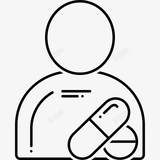 男病人健康药片图标svg_新图网 https://ixintu.com 健康 男病人 药片