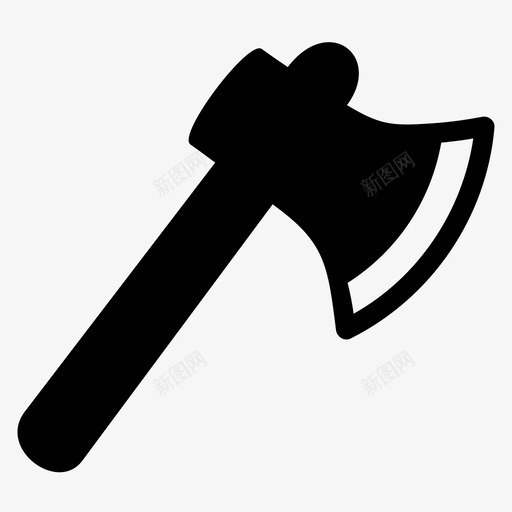 斧头直刃武器图标svg_新图网 https://ixintu.com 斧头 木斧 武器 直刃