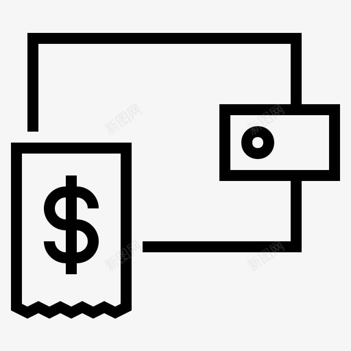 钱包现金支付支付现金图标svg_新图网 https://ixintu.com 支付现金 收据 现金支付 钱包