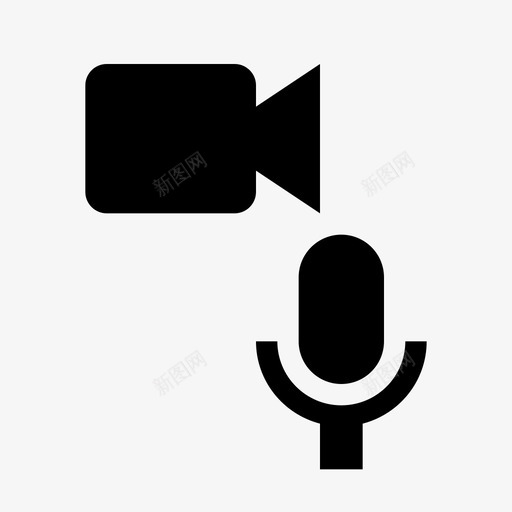 视频和麦克风音频摄像头图标svg_新图网 https://ixintu.com 摄像头 视频和麦克风 视频聊天 音频