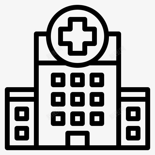 医院建筑设施图标svg_新图网 https://ixintu.com 医疗设施 医院 建筑 设施
