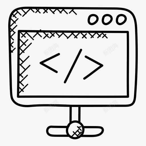源代码html编程接口图标svg_新图网 https://ixintu.com html web开发 源代码 源页面 编程接口 网络涂鸦图标