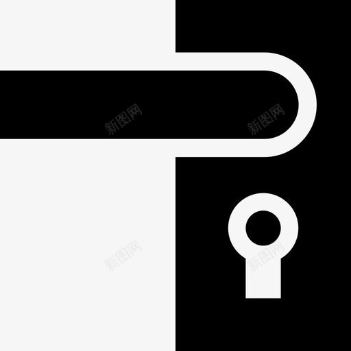 门把手锁房间图标svg_新图网 https://ixintu.com 安全 小黑 房间 锁 门把手