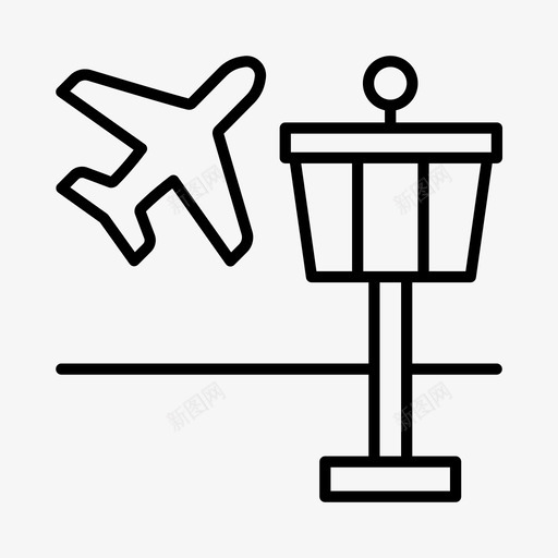 机场空中交通管制飞机图标svg_新图网 https://ixintu.com 出发 机场 空中交通管制 航空 飞机 飞行