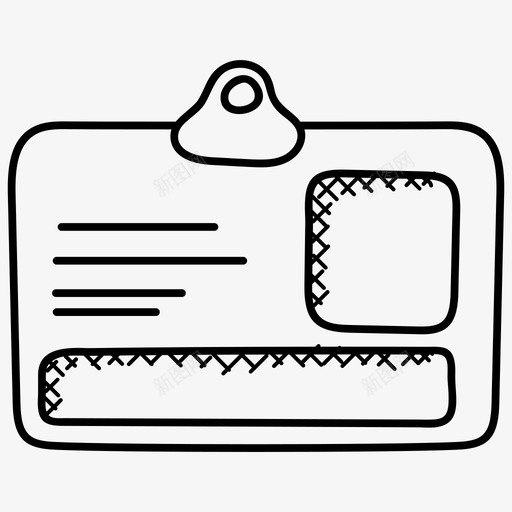 身份证名片持卡人图标svg_新图网 https://ixintu.com 名片 安全涂鸦图标 持卡人 身份证