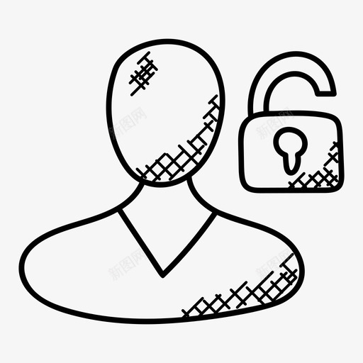 黑客解码安全涂鸦图标svg_新图网 https://ixintu.com 安全涂鸦图标 解码 黑客