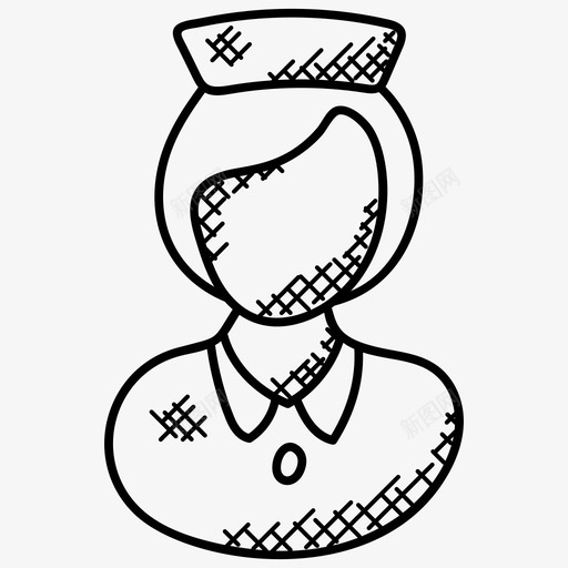 空姐乘务员职业涂鸦图标svg_新图网 https://ixintu.com 乘务员 空姐 职业涂鸦图标