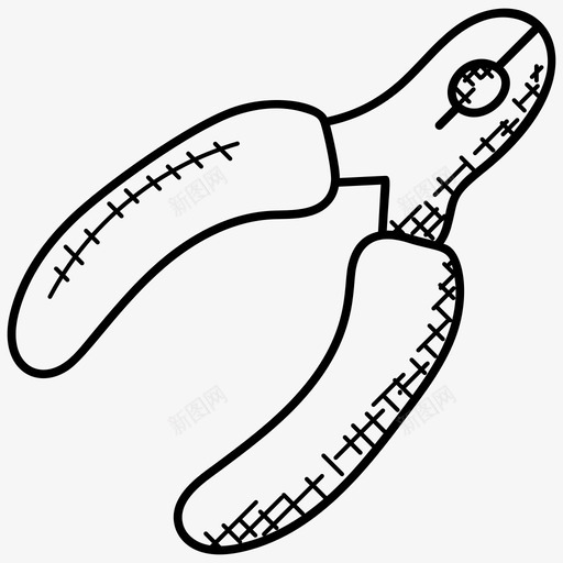 钳子压缩工具扁嘴钳图标svg_新图网 https://ixintu.com 压缩工具 建筑涂鸦图标 扁嘴钳 手动工具 管道工工具 钳子