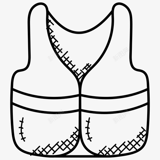 防护服建筑背心安全背心图标svg_新图网 https://ixintu.com 安全背心 工业涂鸦图标 建筑背心 防护服