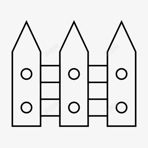 围栏树篱尖桩围栏图标svg_新图网 https://ixintu.com 围栏 尖桩围栏 树篱 游乐园