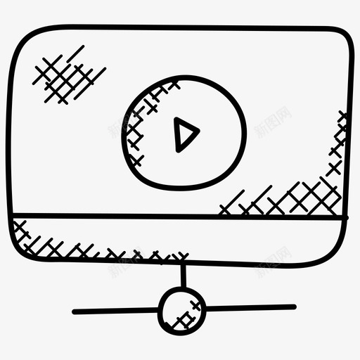 在线视频流媒体网络媒体播放器图标svg_新图网 https://ixintu.com 办公室涂鸦图标 在线视频 在线视频流 媒体播放器 媒体网络 视频共享 视频流