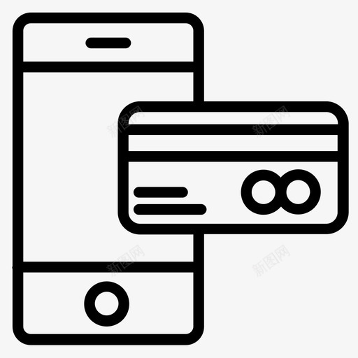无现金银行货币图标svg_新图网 https://ixintu.com 在线 无现金 消费 电话 货币 金融 银行