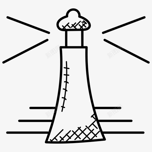 灯塔导航设备海塔图标svg_新图网 https://ixintu.com 导航设备 探照灯 海塔 灯塔 项目管理涂鸦图标