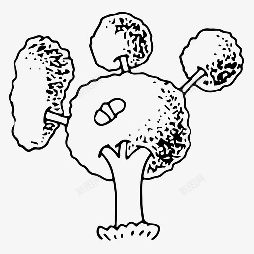 树灌木树叶图标svg_新图网 https://ixintu.com 树 树叶 树木 植物 灌木 自然