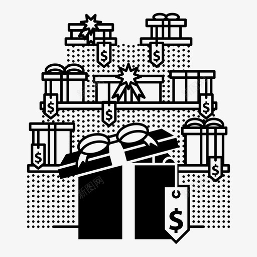 产品礼品价格图标svg_新图网 https://ixintu.com 产品 价格 商店 礼品 营销和设计 购物 销售