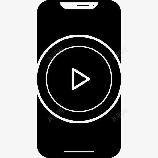 视频应用程序图形图标svg_新图网 https://ixintu.com 图形 媒体 应用程序 手机 智能手机 视频