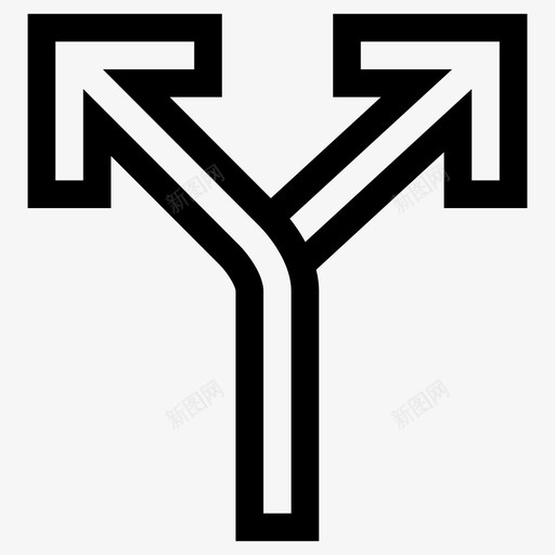 备选箭头备选分流图标svg_新图网 https://ixintu.com 分流 备选 备选箭头 简单线 路线