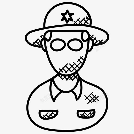 警察警官职业涂鸦图标svg_新图网 https://ixintu.com 职业涂鸦图标 警官 警察