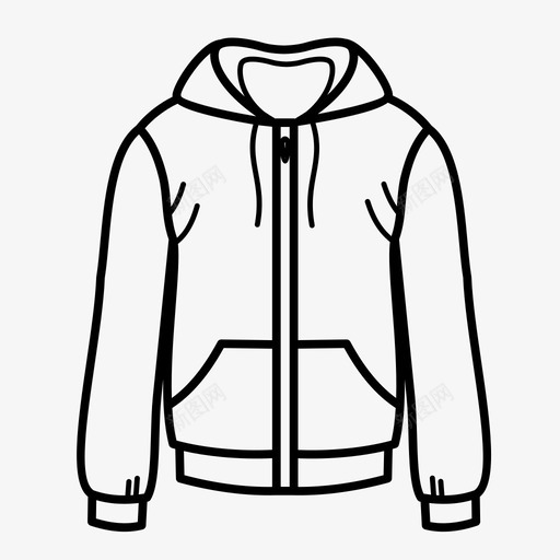 运动衫休闲服连帽衫图标svg_新图网 https://ixintu.com 休闲服 夹克 套头衫 运动衫 连帽衫