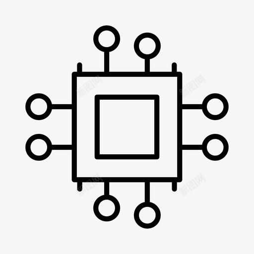 微芯片电路板cpu图标svg_新图网 https://ixintu.com cpu 办公室 工作 微芯片 电路板