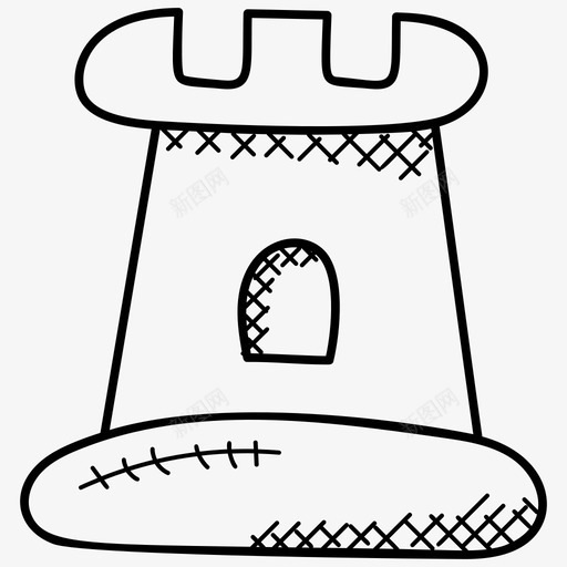 城堡建筑历史建筑图标svg_新图网 https://ixintu.com 历史建筑 地图和导航涂鸦图标 地点 城堡 塔 建筑
