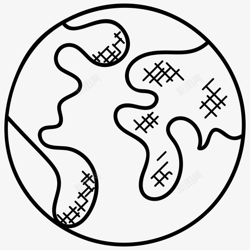 地球行星球体图标svg_新图网 https://ixintu.com 世界 地球 工业涂鸦图标 球体 行星