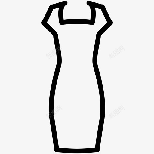 连衣裙套装派对服图标svg_新图网 https://ixintu.com 套装 女式时装 无袖连衣裙 派对服 连衣裙