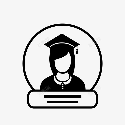女学生女研究生学者图标svg_新图网 https://ixintu.com 人 女学生 女研究生 学生化身 学者