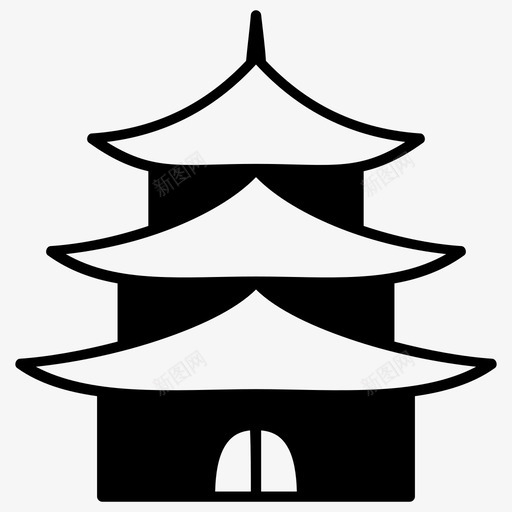 寺庙建筑亚洲图标svg_新图网 https://ixintu.com 亚洲 佛教 城堡 寺庙 建筑 日本