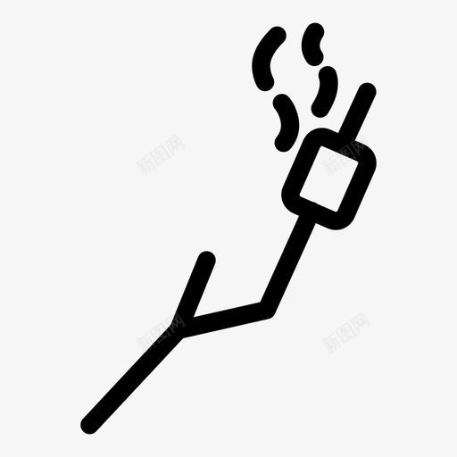 烤棉花糖篝火树枝图标svg_新图网 https://ixintu.com 树枝 烤棉花糖 篝火 野营 野营用品 食物