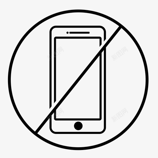 没有手机手机没有电话图标svg_新图网 https://ixintu.com 手机 标志 标牌 没有手机 没有电话
