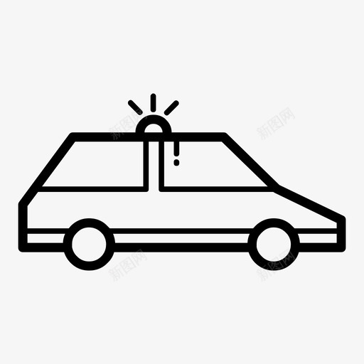 警车轿车交通工具图标svg_新图网 https://ixintu.com 交通工具 警车 轿车 运输线路