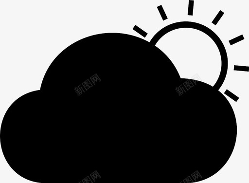 天气气候云图标svg_新图网 https://ixintu.com 云 天气 太阳 气候 温度 部分多云