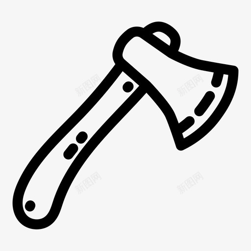 斧头野营装备图标svg_新图网 https://ixintu.com 工具 斧头 旅游 装备 远足 野营 野营用品